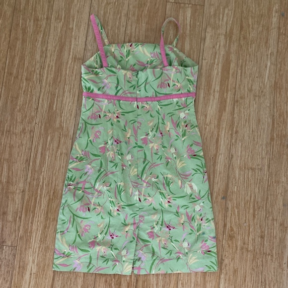 Amanda Smith Petite Green and Pink Tropical Floral Dress - Picture 2 of 3
